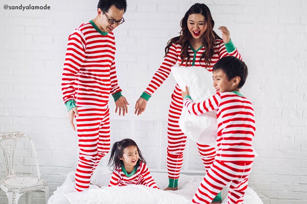 Pink and white striped pajama set clearance
