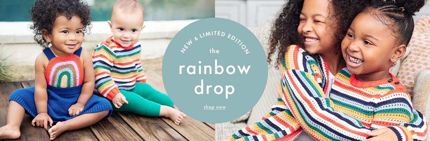 kids in rainbow print apparel