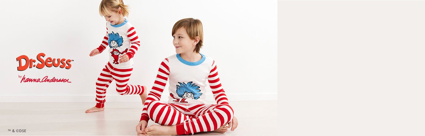 A brother and sister in Thing 1 and Thing 2 pjs A brother and sister in Thing 1 and Thing 2 pjs