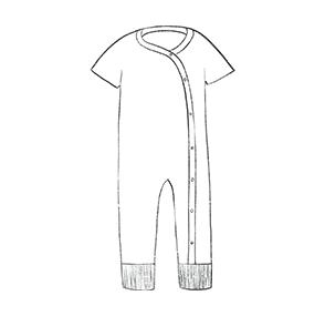 Line drawing of a romper