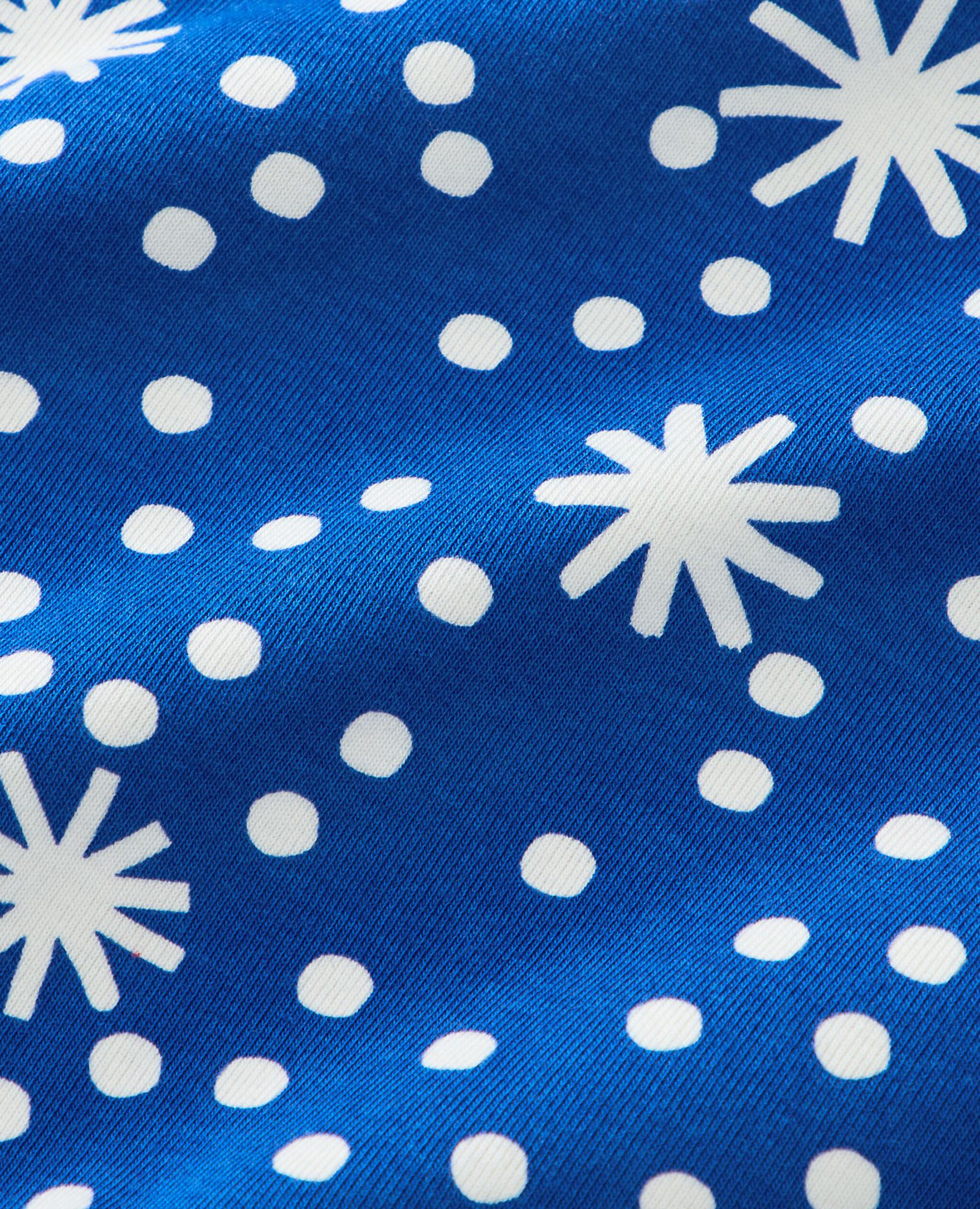 Women's Holiday Long John Pajama Top in First Snow on Galactic Blue - main