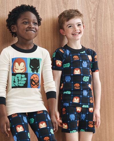 Marvel Avengers Short John Pajama Set in Checker Marvel - black - main