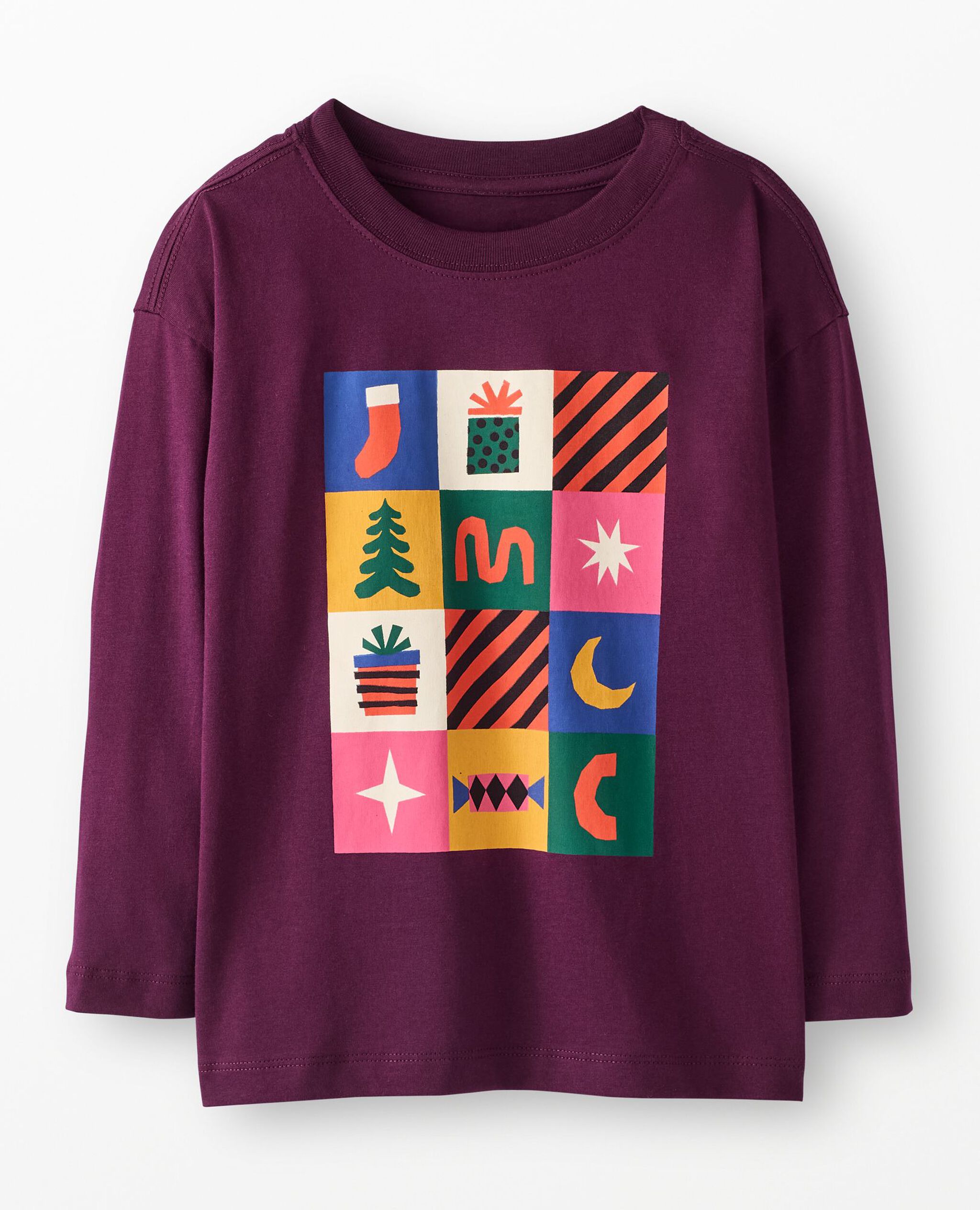 Holiday Long Sleeve Relaxed Fit Graphic T-Shirt in Modern Festive - main