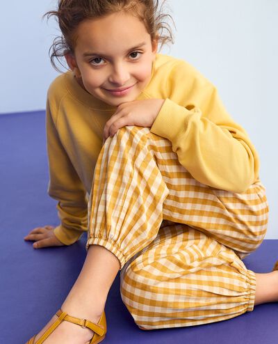 Poplin Parachute Pants in Gold/Ecru Gingham - main