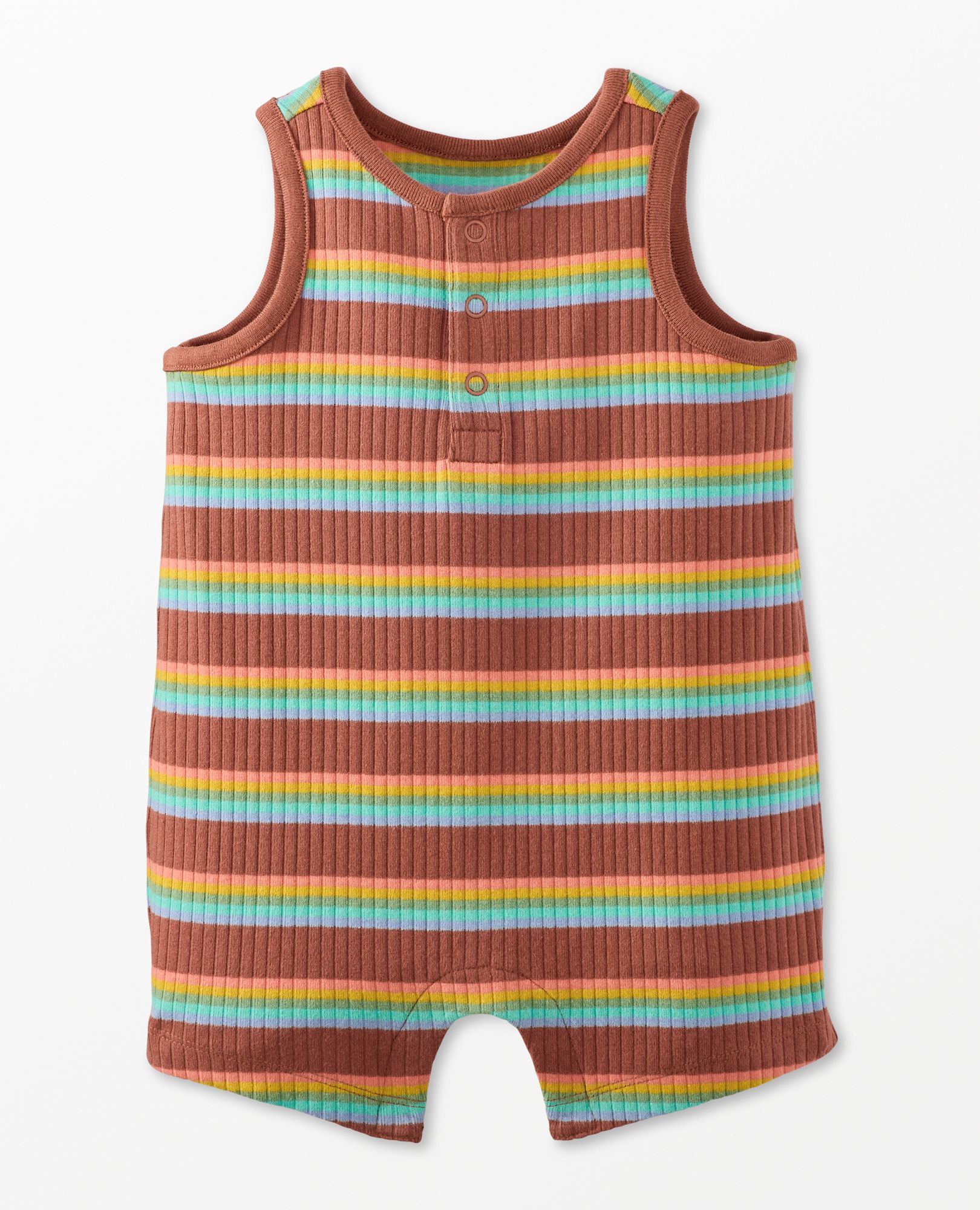 Baby Sleeveless Ribbed Shortie Romper in Canyon - main