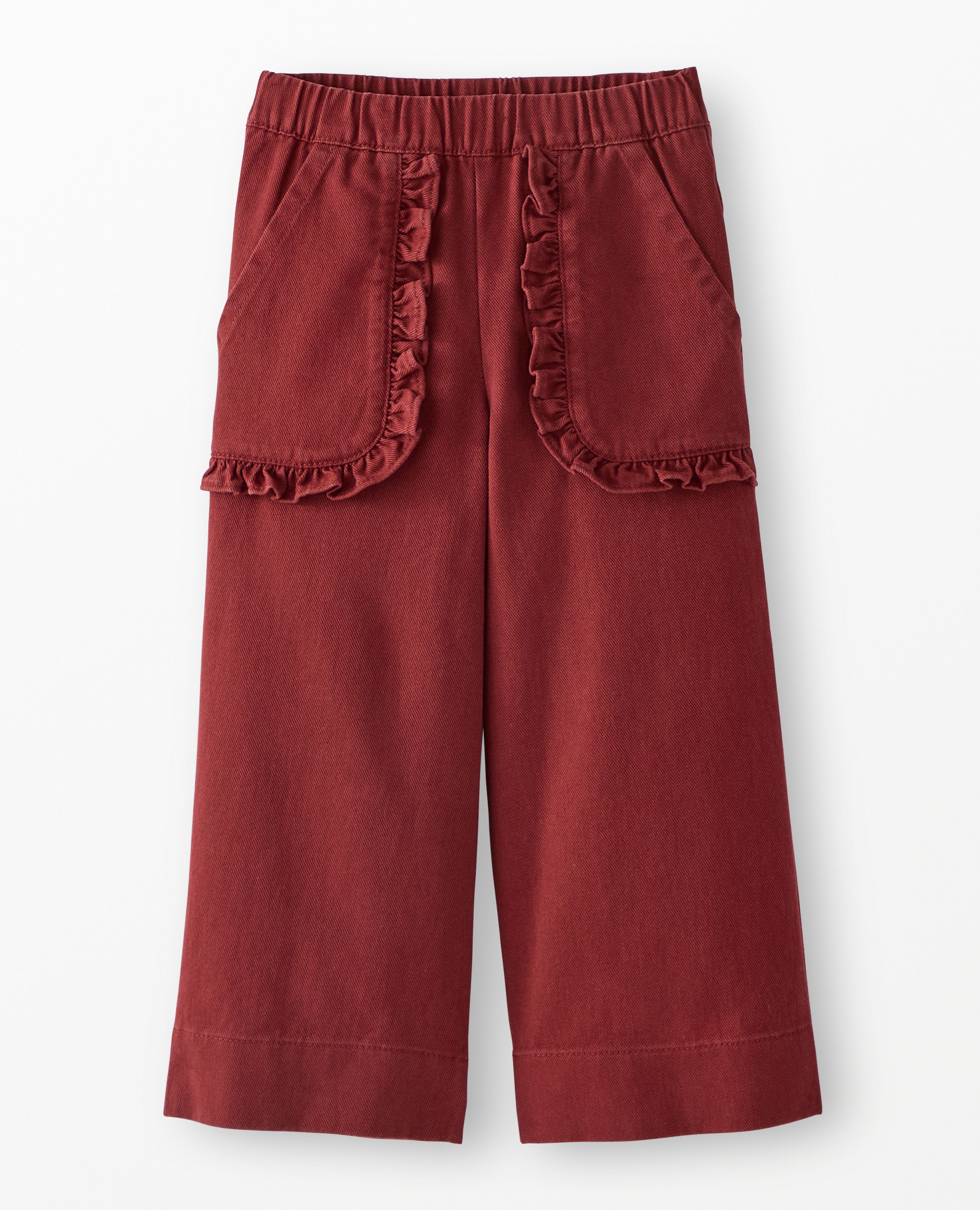 Twill Wide Leg Pants in Madder Brown - main