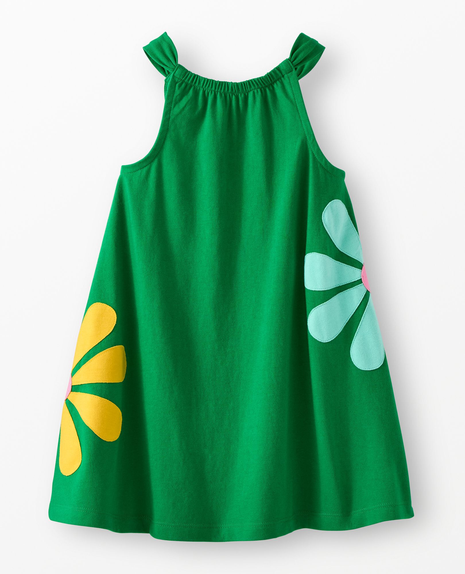 Sleeveless Flower Swing Dress in Island Green - main