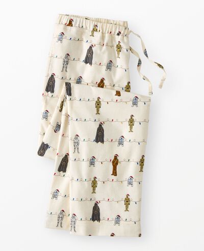Adult STAR WARS™ Holiday Flannel Pajama Pants in Star Wars String Lights on Ecru - main