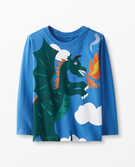 Graphic Tee In Cotton Jersey in Lookout Blue - main