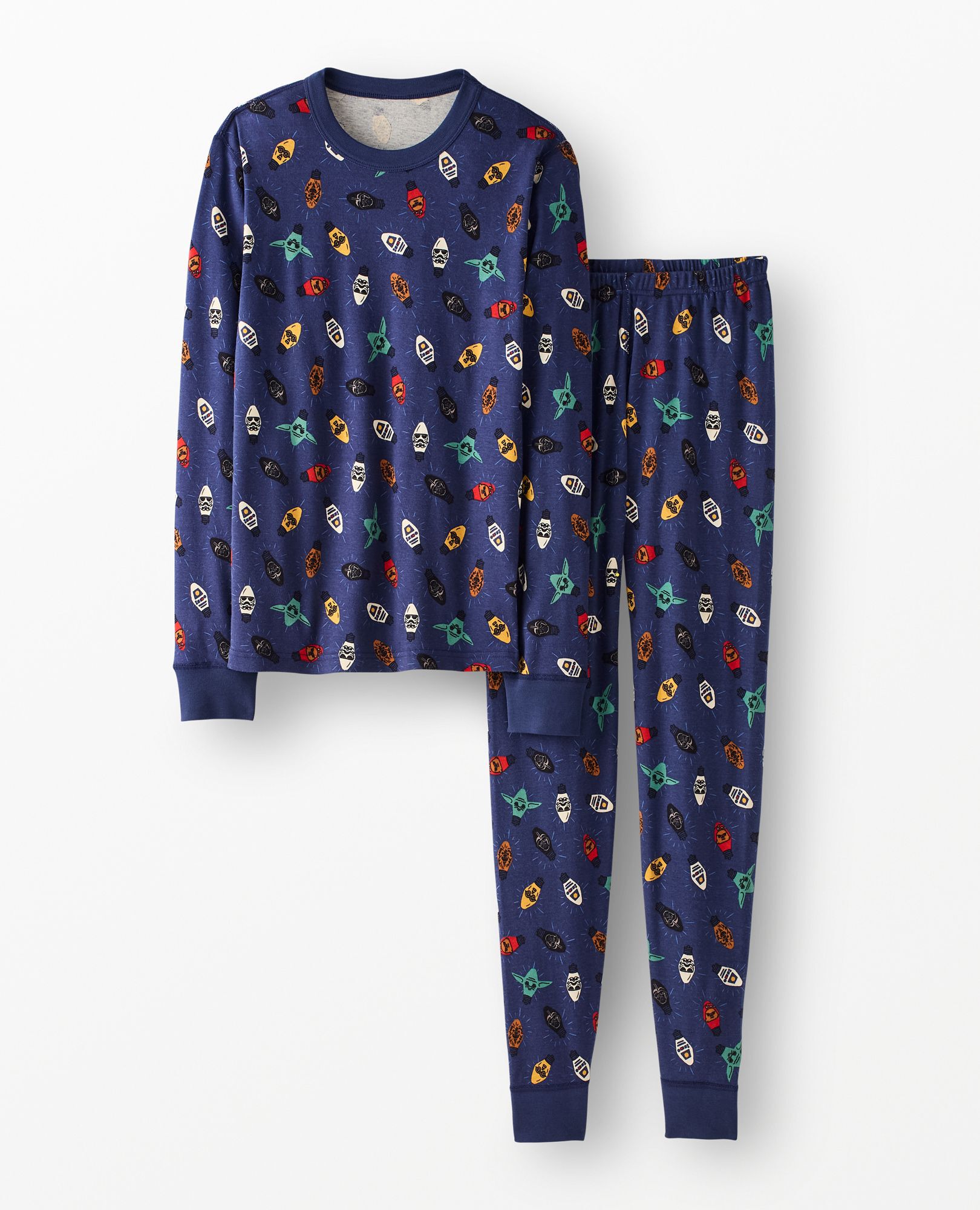 Adult STAR WARS™ Holiday Long John Pajama Set in Star Wars Christmas Bulbs - main
