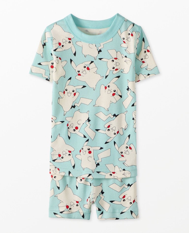 Kids Pokémon Short John Pajama Set in Turquoise Pikachu - main