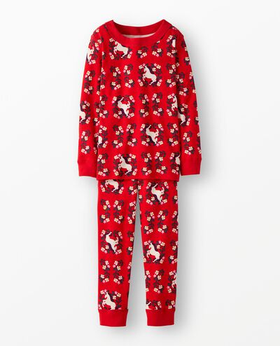 Holiday HannaJams™ Pajama Set in Magical Unicorn on Ribbon Red - main