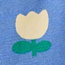 Back-to-Front Skater Dress with Pockets in Tulip Rows on Blue - swatch