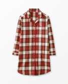 Women's Holiday Flannel Night Shirt in Family Holiday Plaid - main