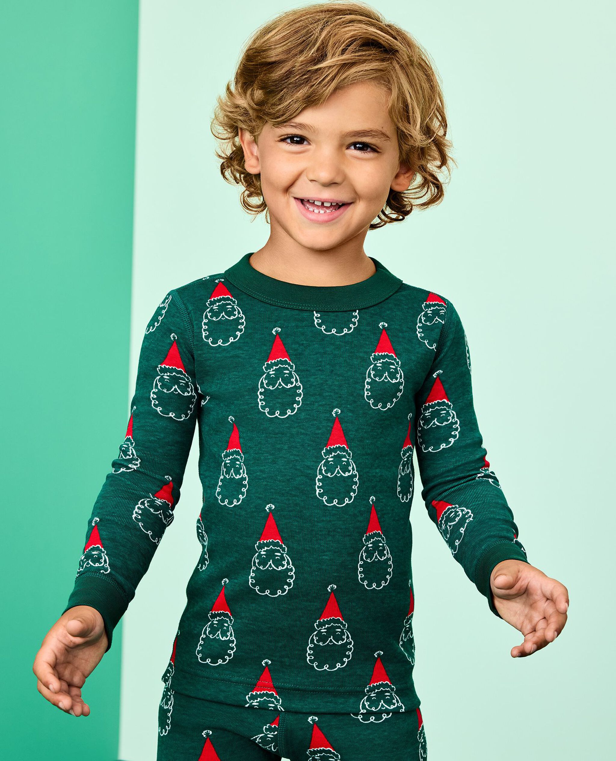 Holiday HannaJams™ Pajama Set in Santa on Malachite - main