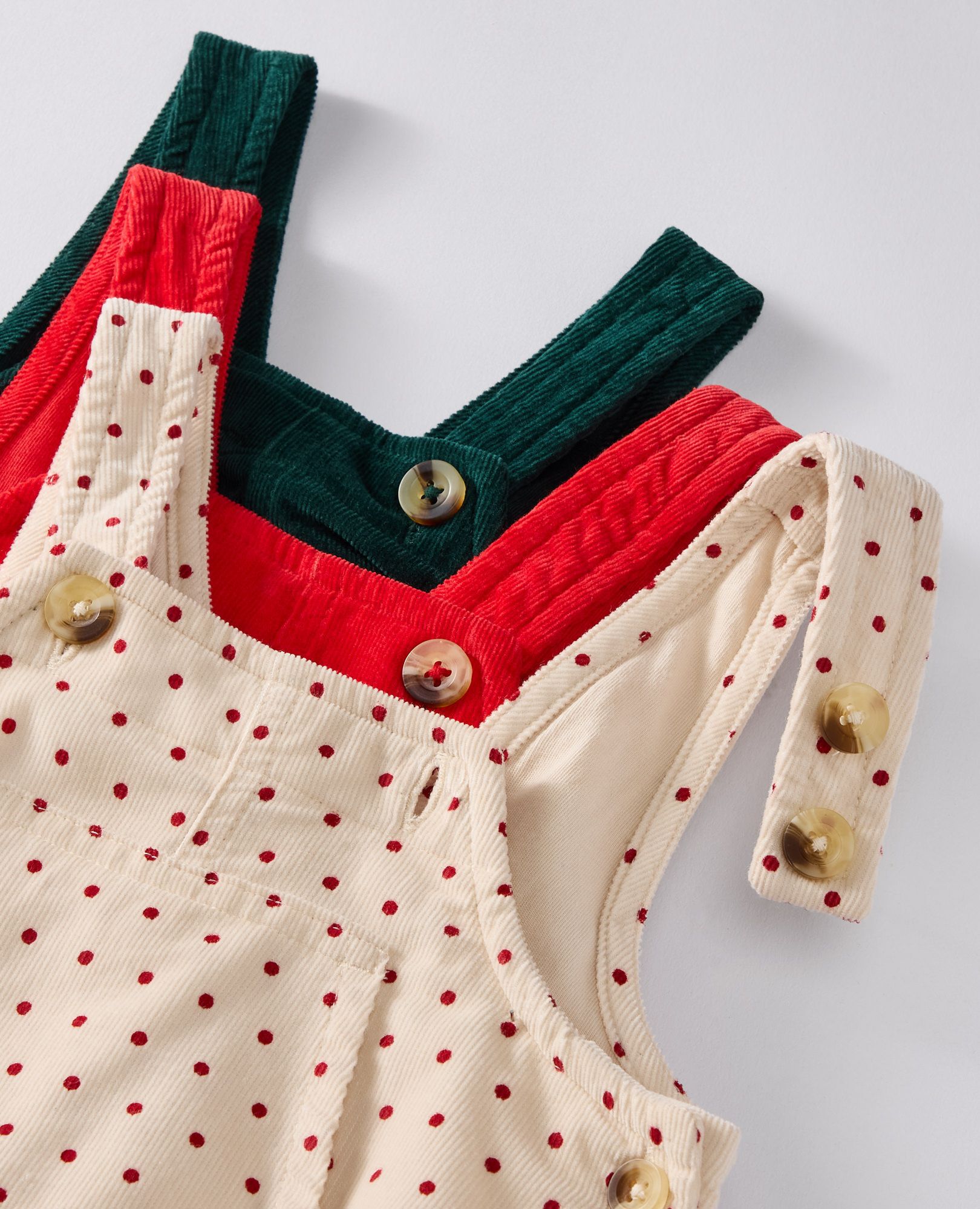Baby Corduroy Overalls in Tiny Dots on Lambs Wool - main