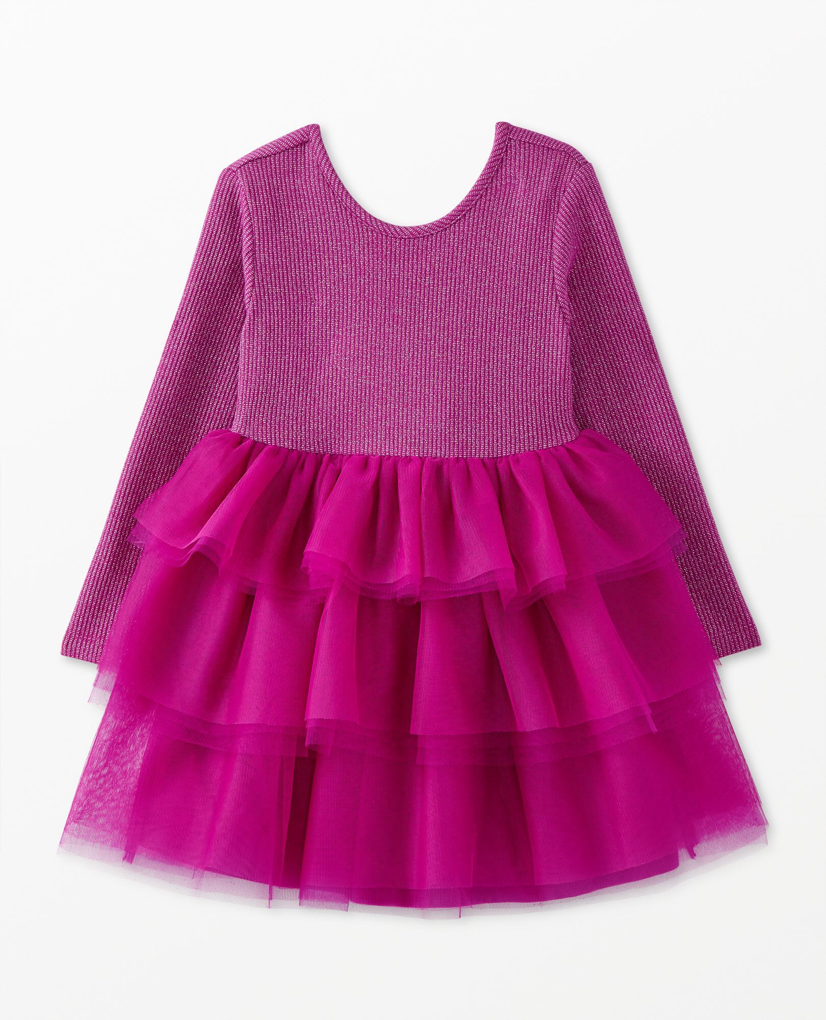 Long Sleeve Tulle Sparkle Dress