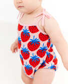 Baby Print Terry Romper in Super Strawberries - main