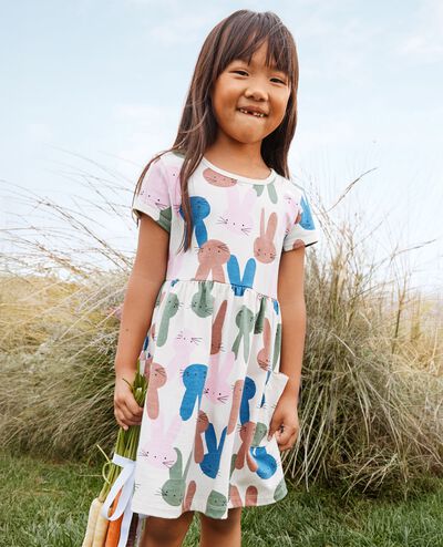 Easter Playground Dress with Pockets in Multi Bunnies - main