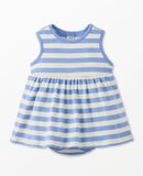 Baby Sleeveless Skirted Bodysuit in Storm Blue/Ecru  - main
