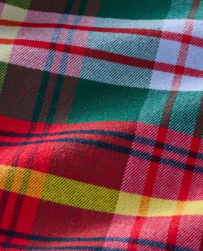 Adult Holiday Flannel Pajama Top in Rainbow Plaid - main