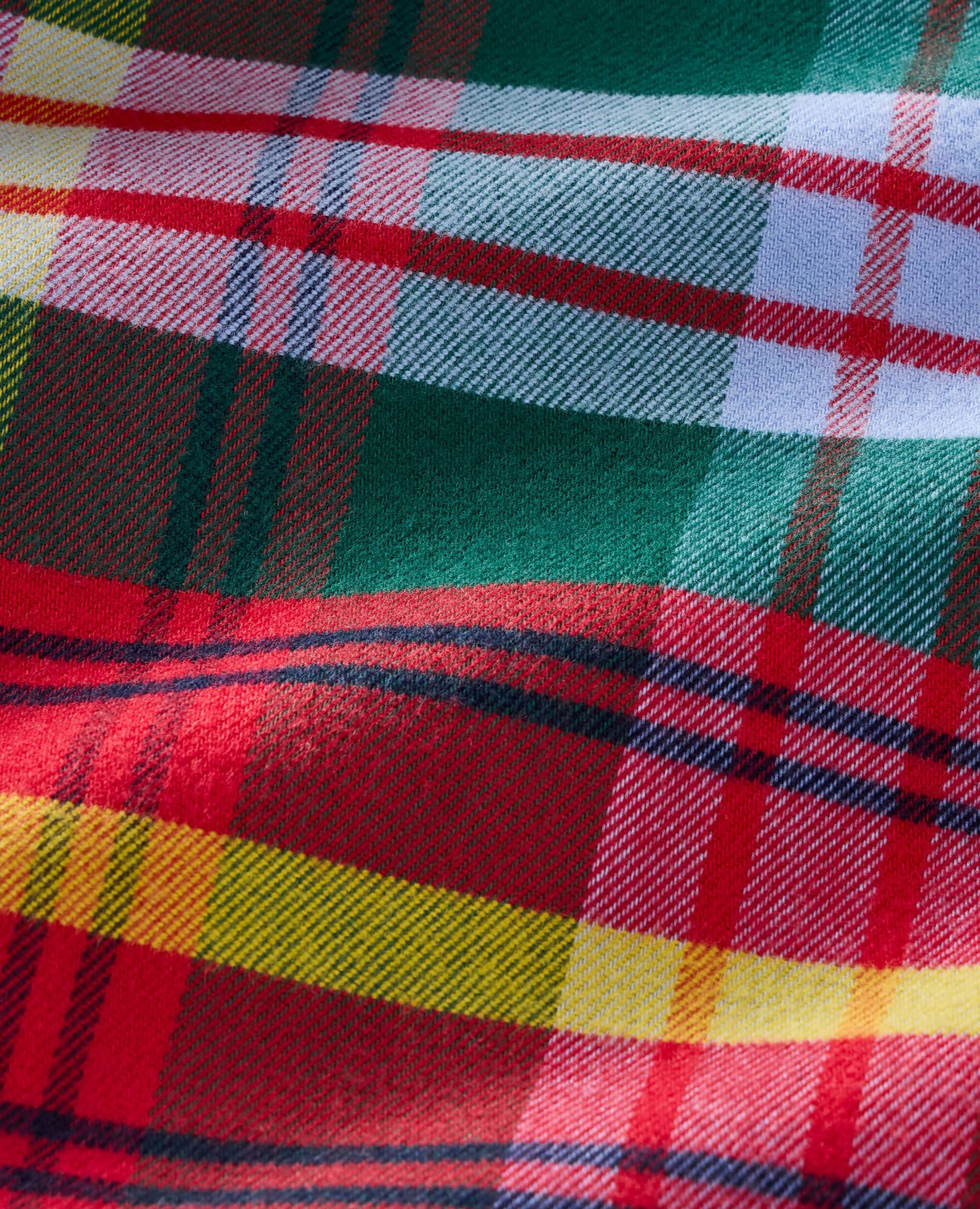 Adult Holiday Flannel Pajama Top in Rainbow Plaid - main