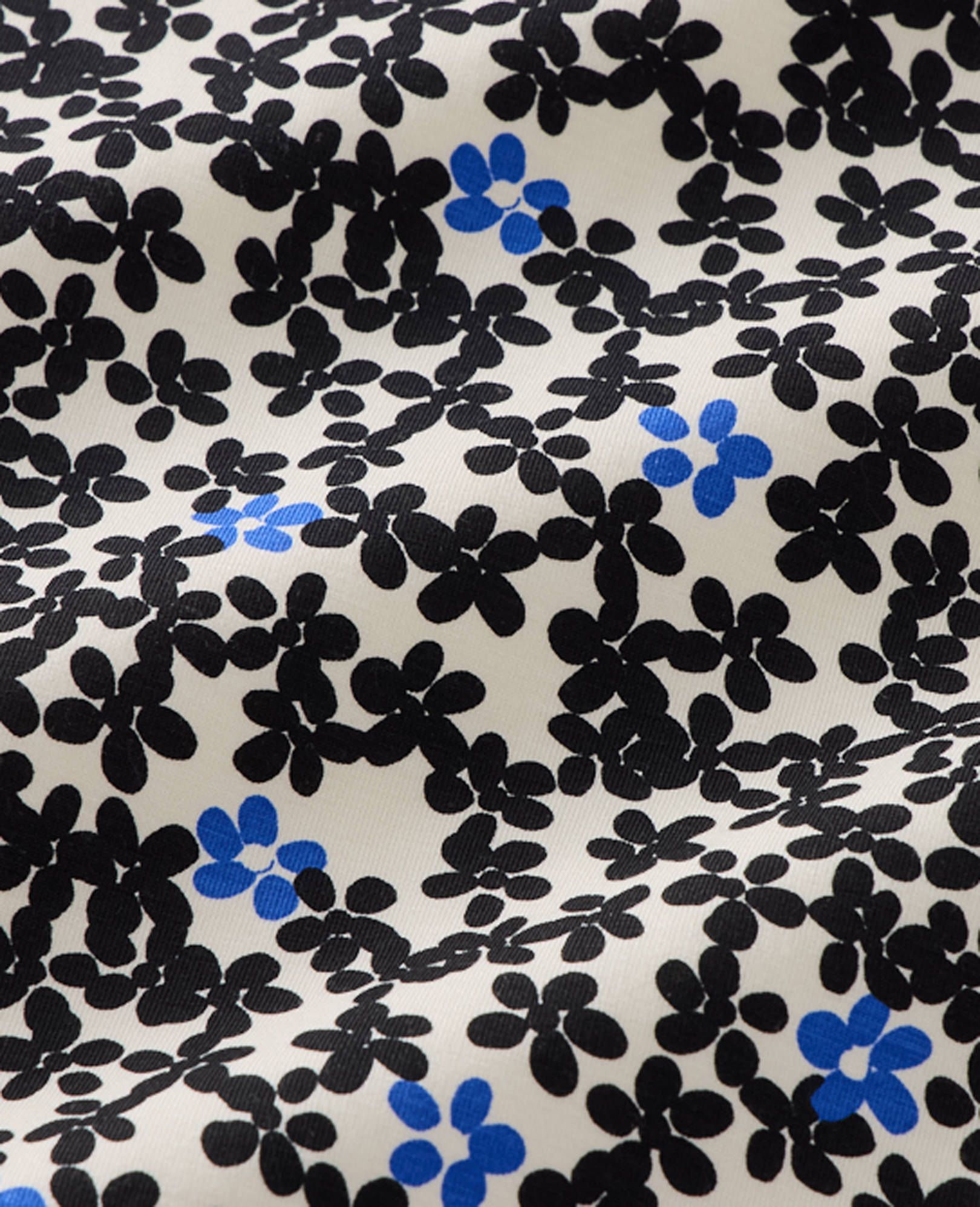 Women's Short Sleeve HannaSoft™ Pajama Set in Black Flowers on Ecru - main