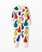 Baby Zip Sleeper In Organic Cotton in Colorful Pears - main