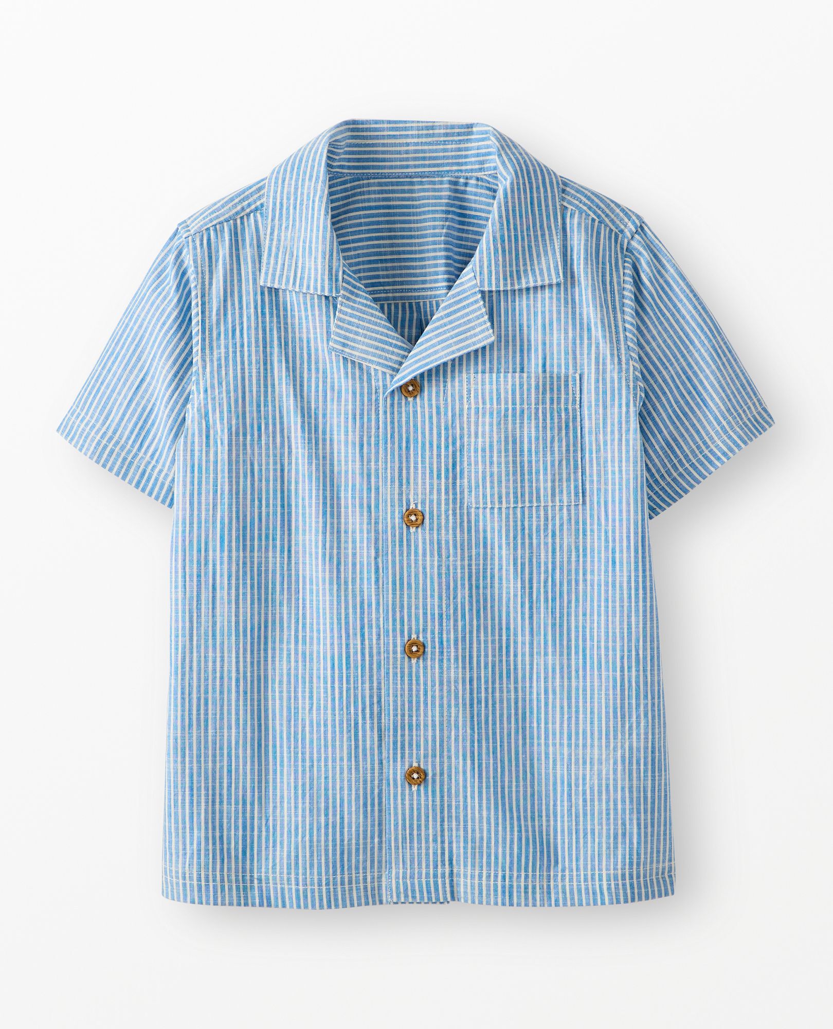 Poplin Button Up Shirt in Swedish Sky/Ecru - main
