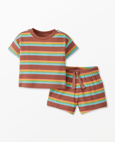 Baby Ribbed T-Shirt & Shorts Set in Canyon - main