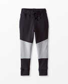 Colorblock Double Knee Slim Sweatpant In French Terry in Black - main