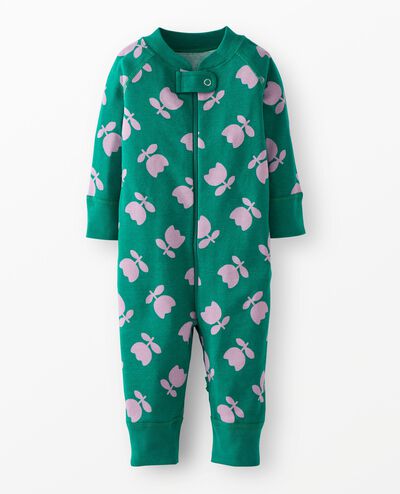 HannaJams™ Sleeper in Tossed Tulips on Green - main