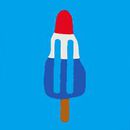 Adult Short John Pajama Set in Rocket Pops on Swedish Sky - swatch