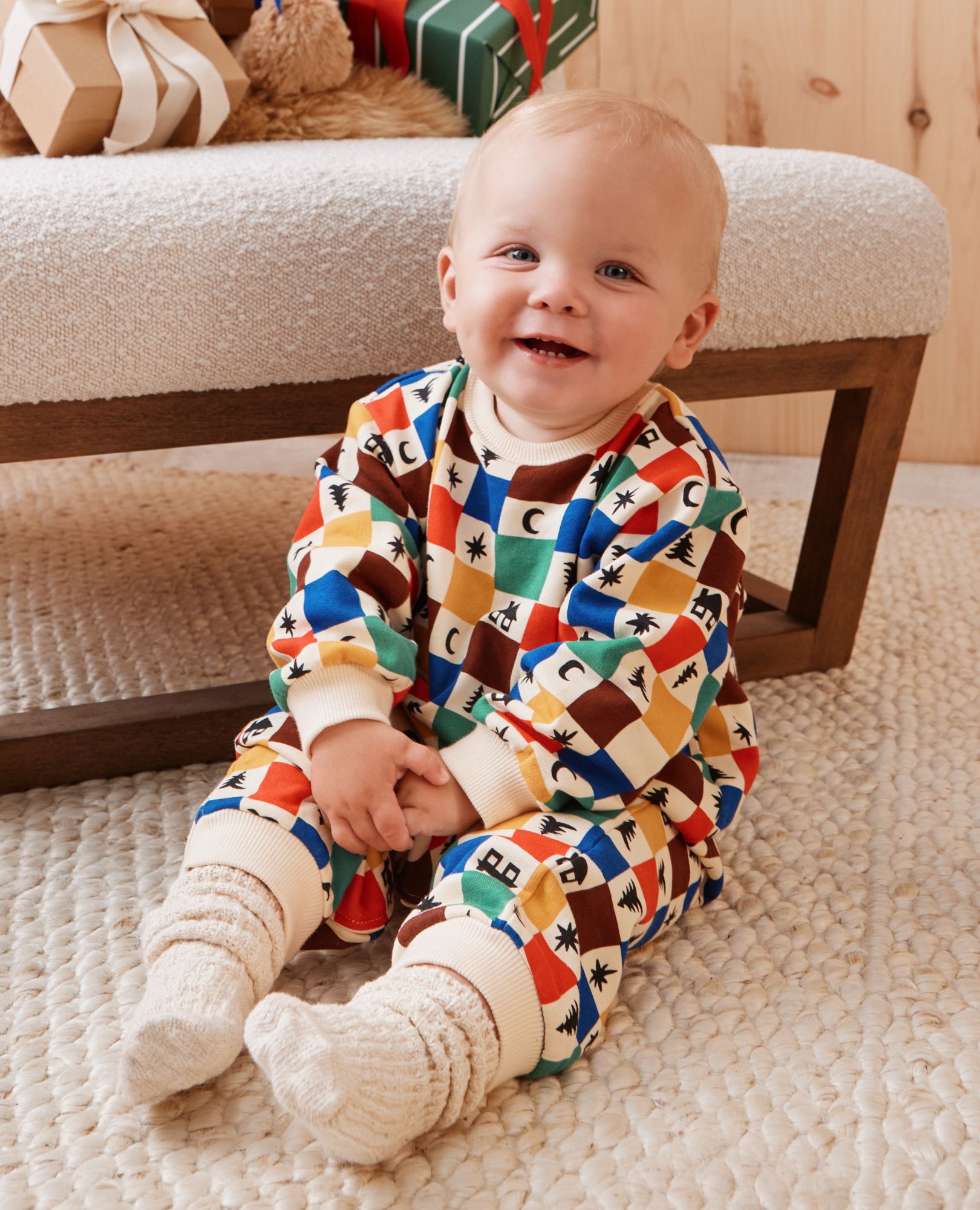 Baby Holiday Oversized French Terry Romper | Hanna Andersson