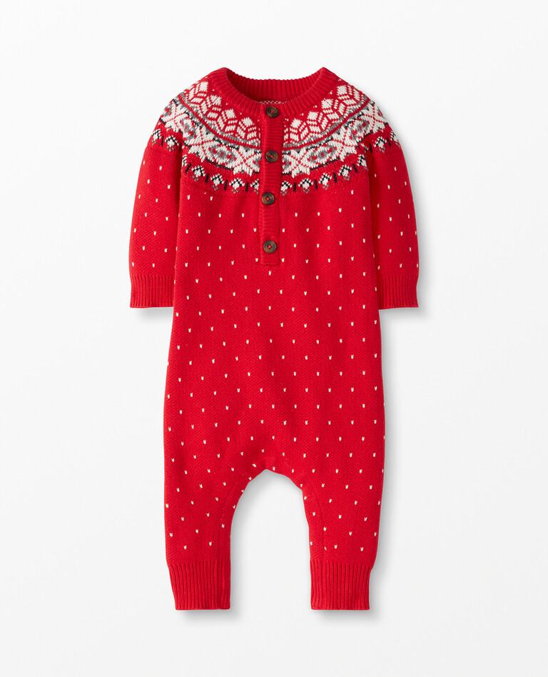 Baby Sweater Romper in Hanna Red - main