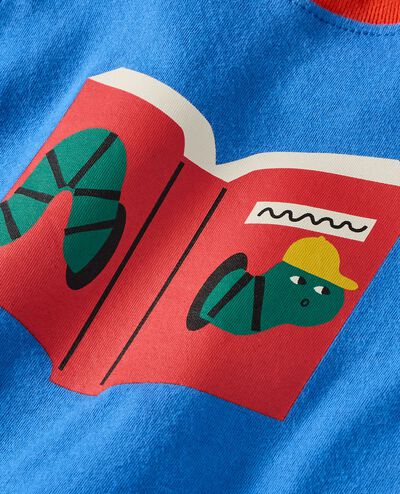 Classic Fit Graphic T-Shirt in Bookworm on Bluest Sky - main