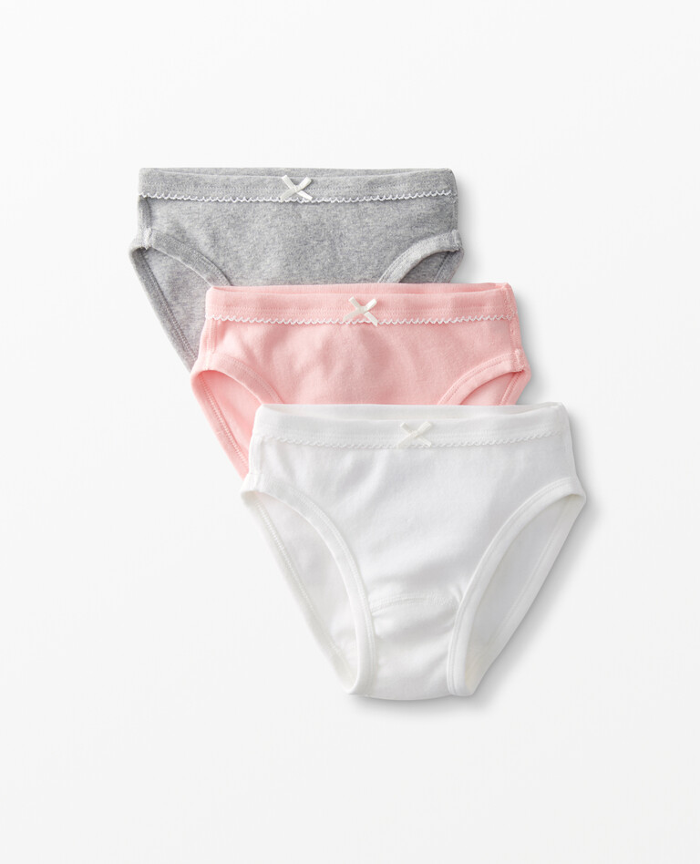 Mid-Rise Hipster Unders In Organic Cotton with Stretch 3-Pack in White/Pink/Grey Pack - main
