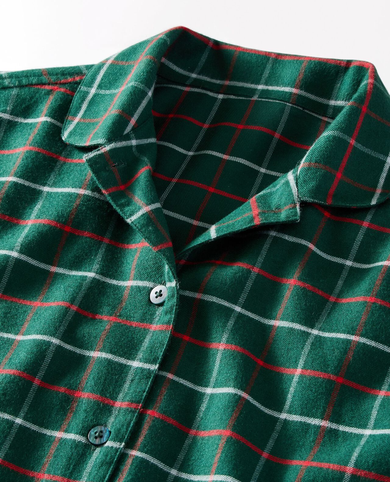 Women's HannaSoft™ Flannel Pajama Set in Green Windowpane Plaid - main