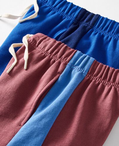 Relaxed Fit French Terry T-Shirt & Shorts Set in Navy/Blue/Grey Colorblock - main