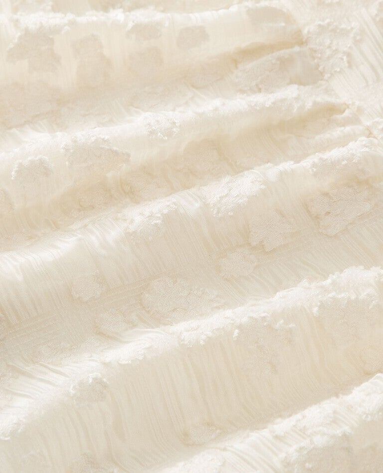 Limited Edition Jacquard Tiered Dress in Ecru - main