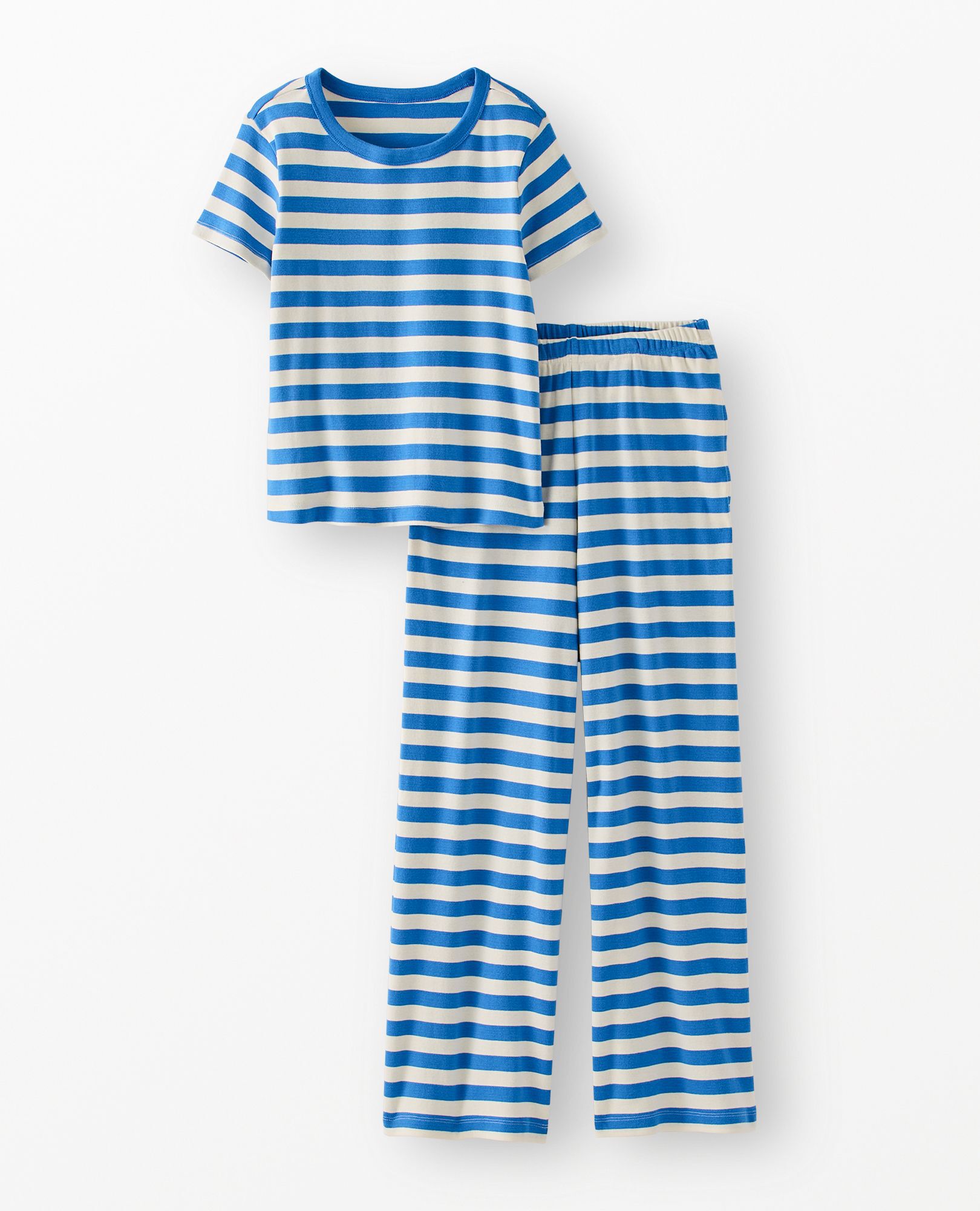 Women's Wide Leg Pajama Set in Bluest Sky/Ecru - main