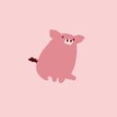 HannaSoft™ Stretch Sleeper in Tonal Pigs on Pink - swatch