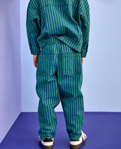 Canvas Barrel Pants in Happy Blue/Bottle Green - main