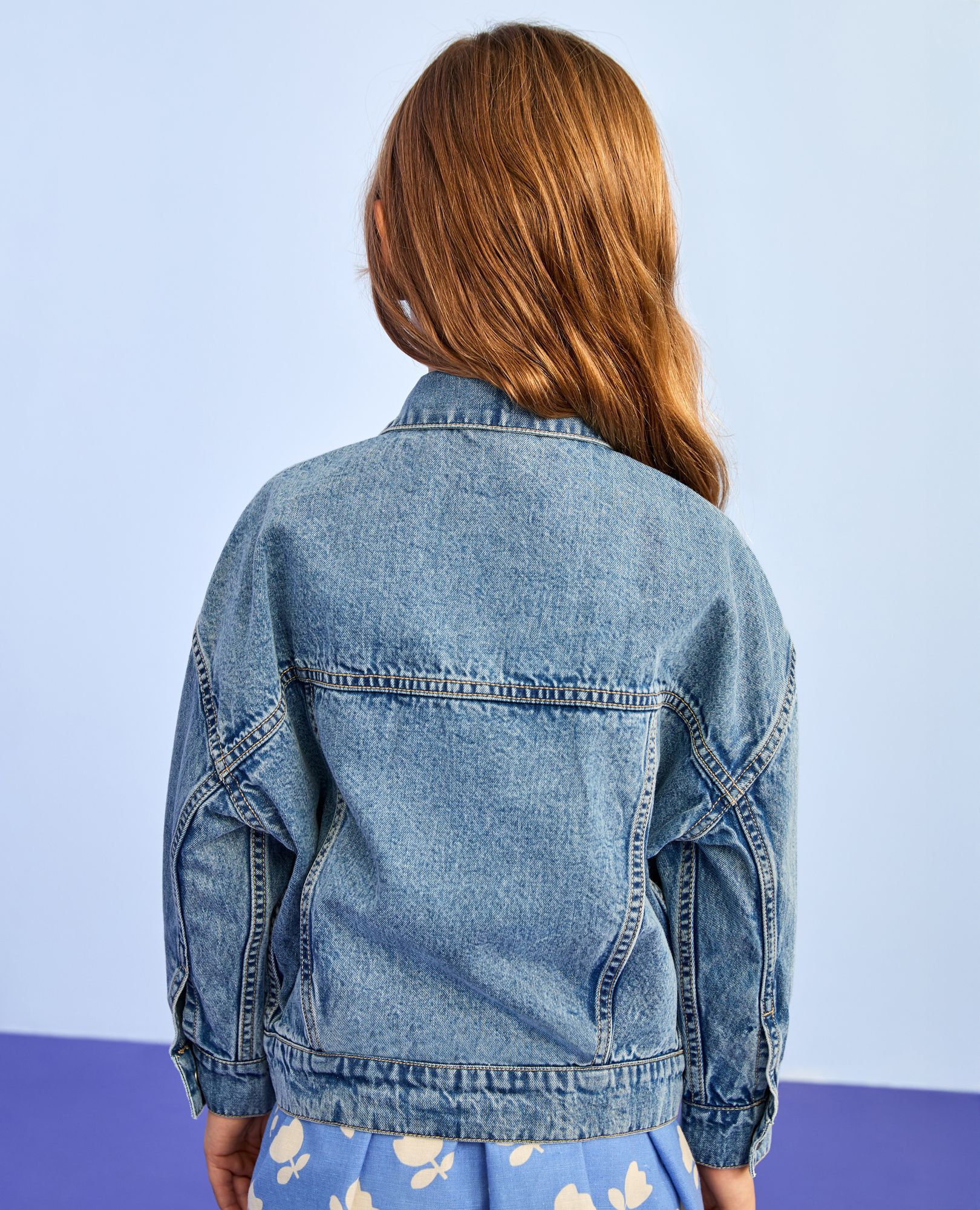 Oversized Denim Jacket in Light-Medium Wash - main