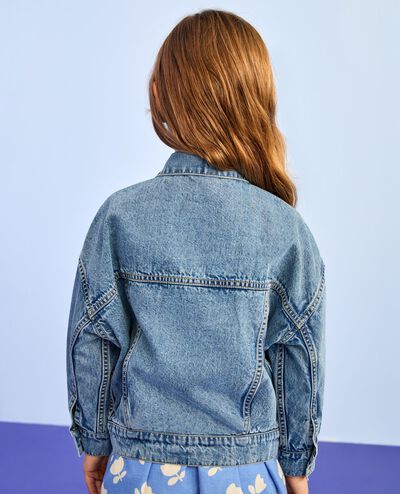 Oversized Denim Jacket in Light-Medium Wash - main