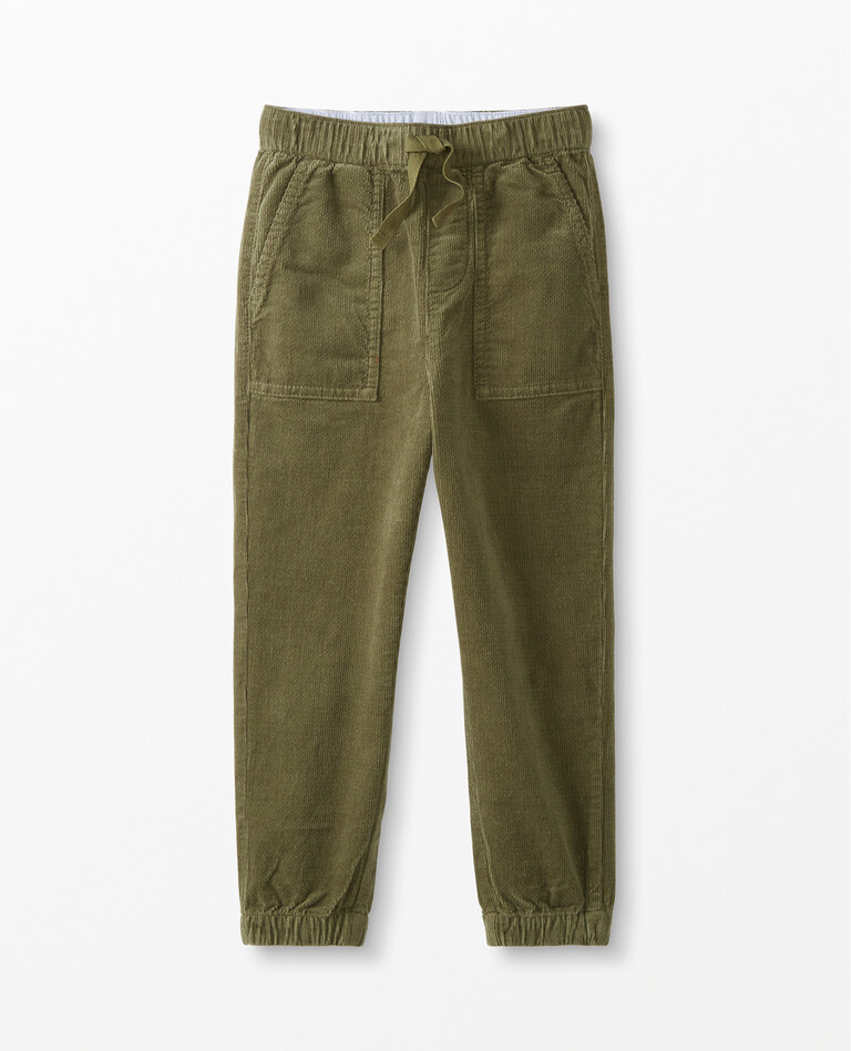 Corduroy Joggers in Green Olive - main