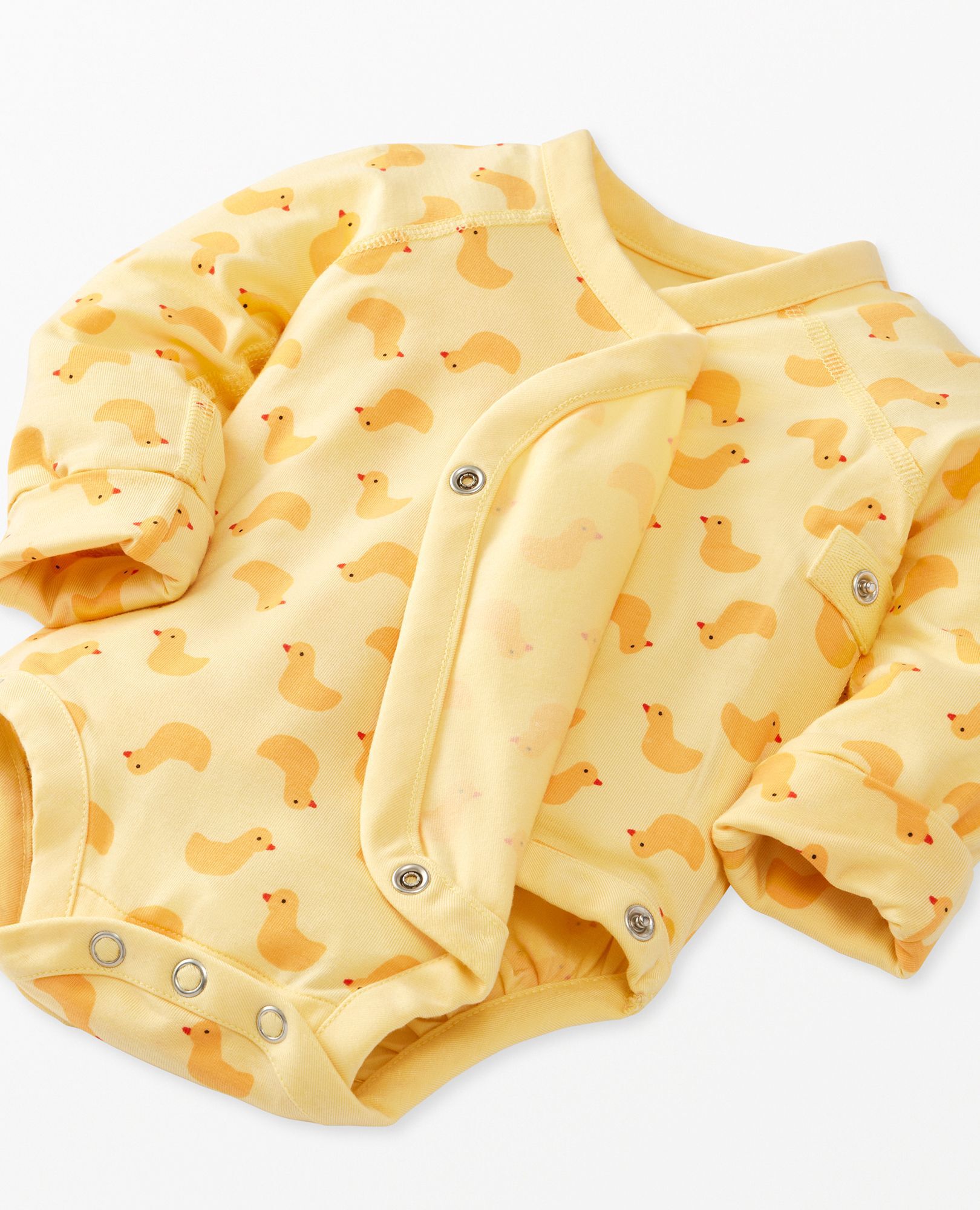 Baby Layette  Wrap Top & Wiggle Pants in HannaSoft™ in Pepper the Duck on Limoncello - main