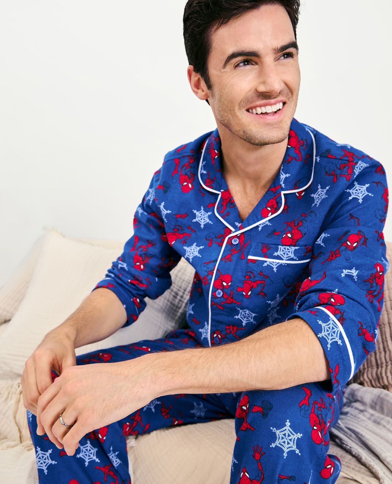 Adult Marvel Spider-Man Holiday Flannel Pajama Top Hanna Andersson