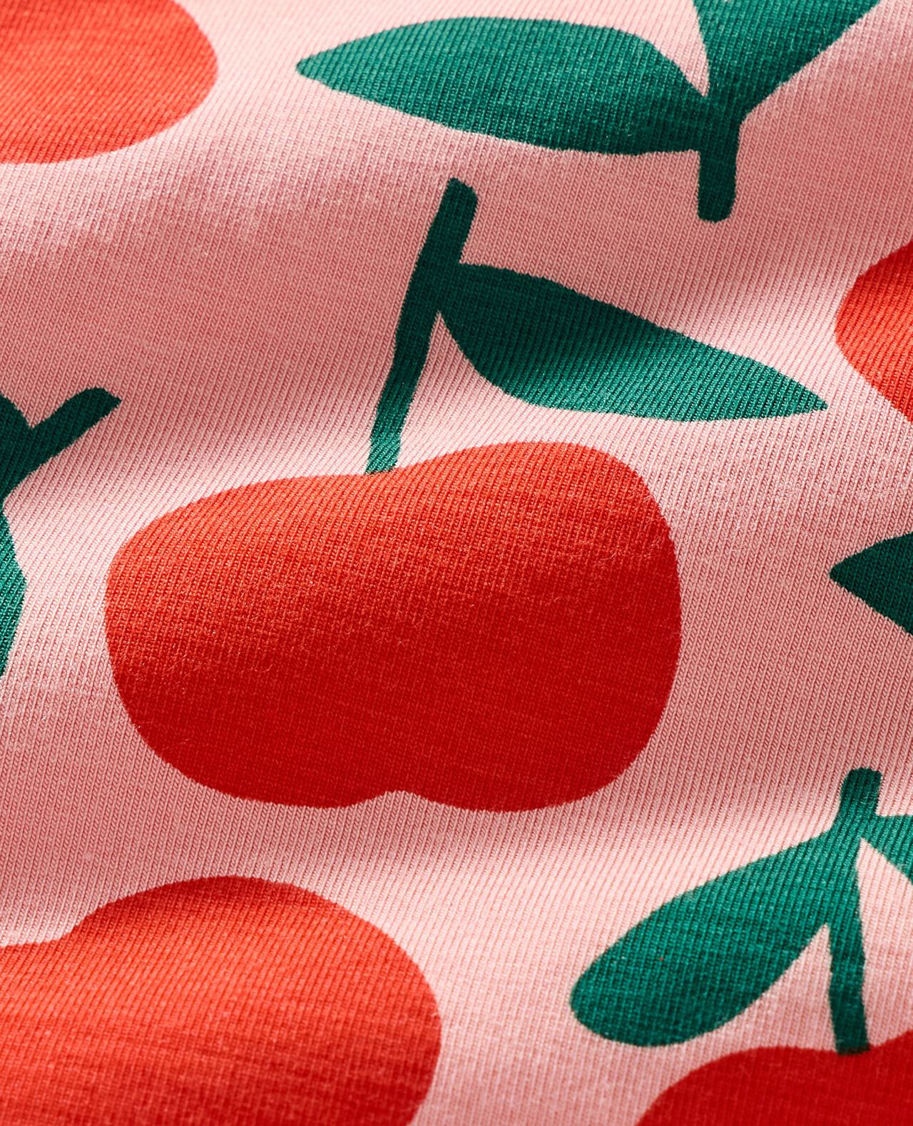 Women's Short Sleeve HannaSoft™ Pajama Set in Red Apples on Pink - main