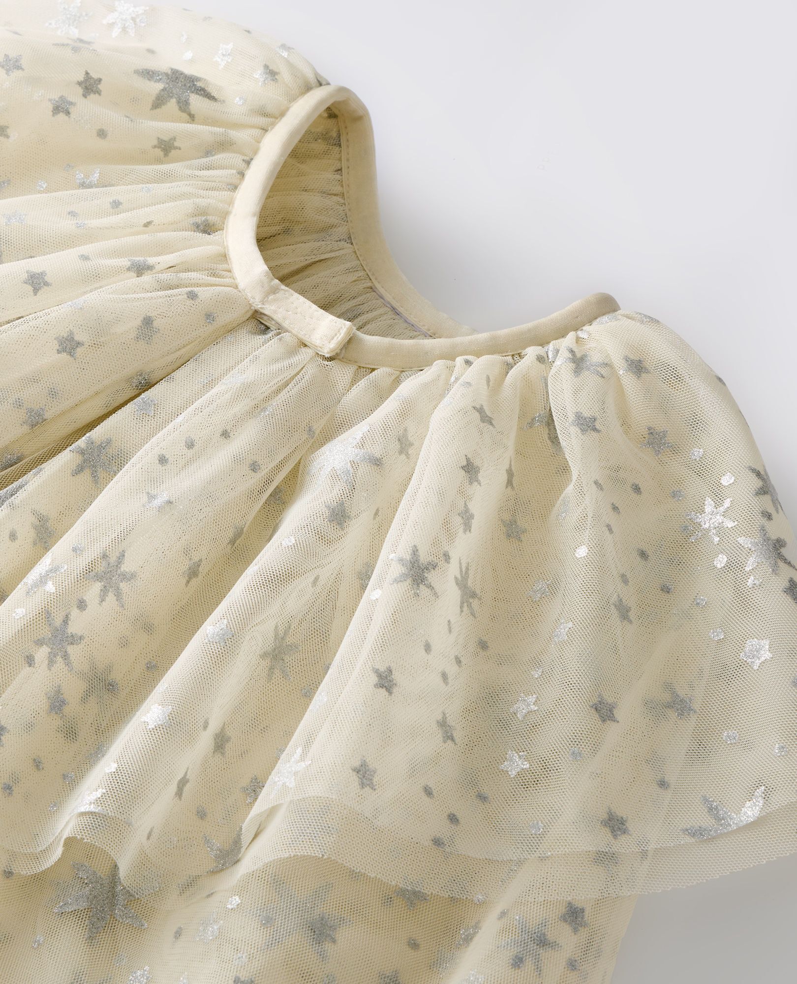 Shimmer Tulle Ruffle Cape in Ecru - main